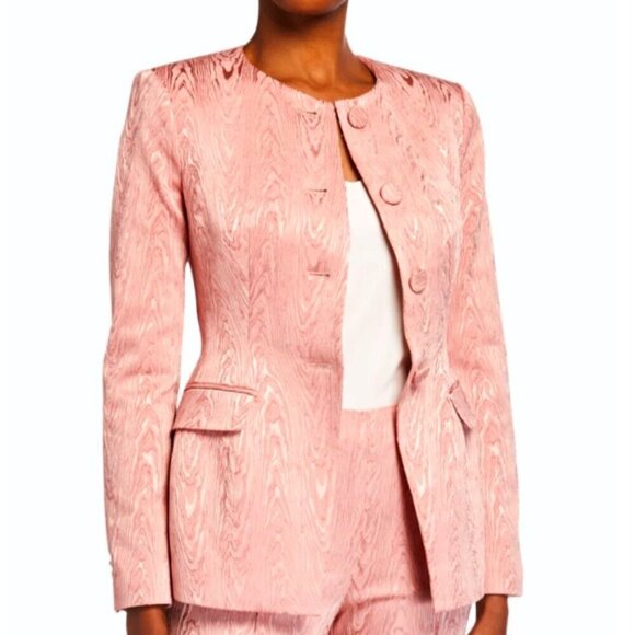 Veronica Beard 'Eris' Fitted Moiré Jacket, Blush Pink - Picture 1 of 4